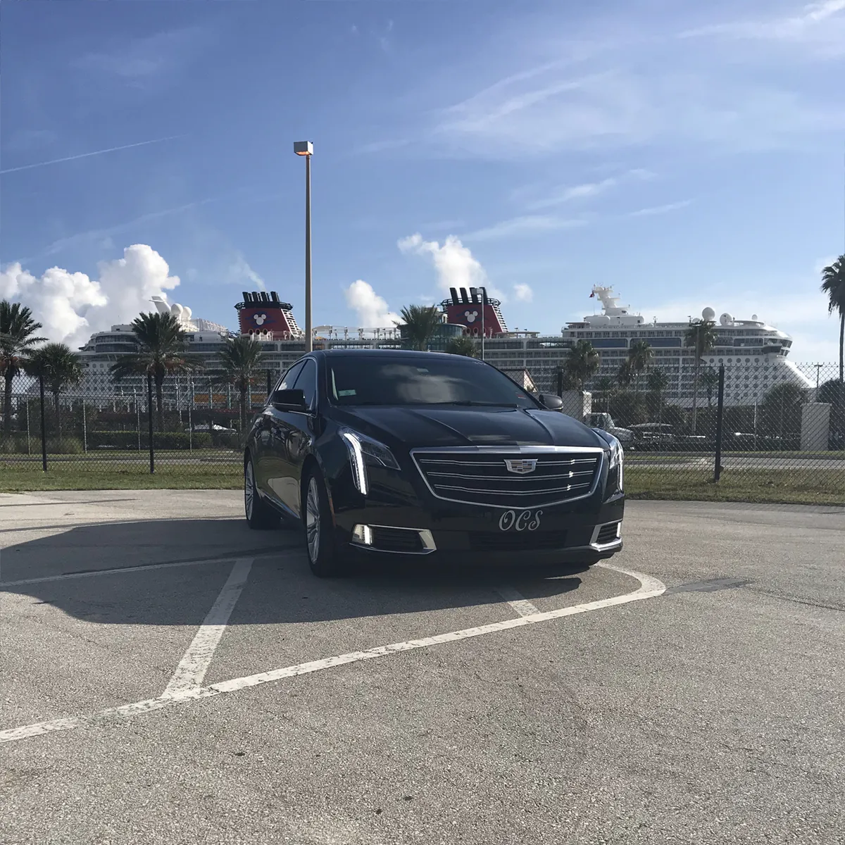 Luxury sedan providing private car service from MCO to Port Canaveral.